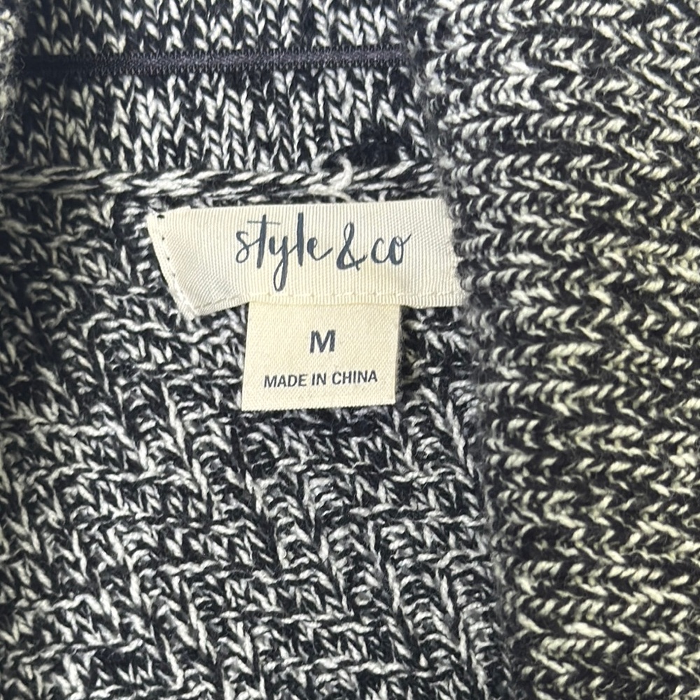 Style & Co Gray Shawl Collar Long Cardigan - Picture 2 of 6